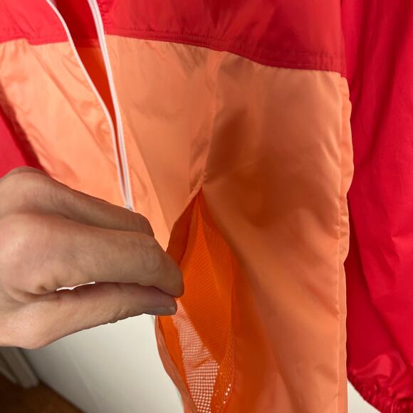 Columbia Womans Windbreaker Jacket Medium Center Ridge Tangerine Hoodie - Picture 5 of 7